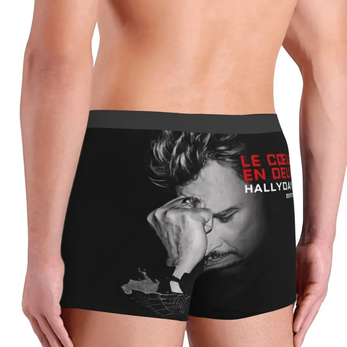 Custom Johnny Hallyday Underwear Men Breathbale France Rock Singer Boxer Briefs