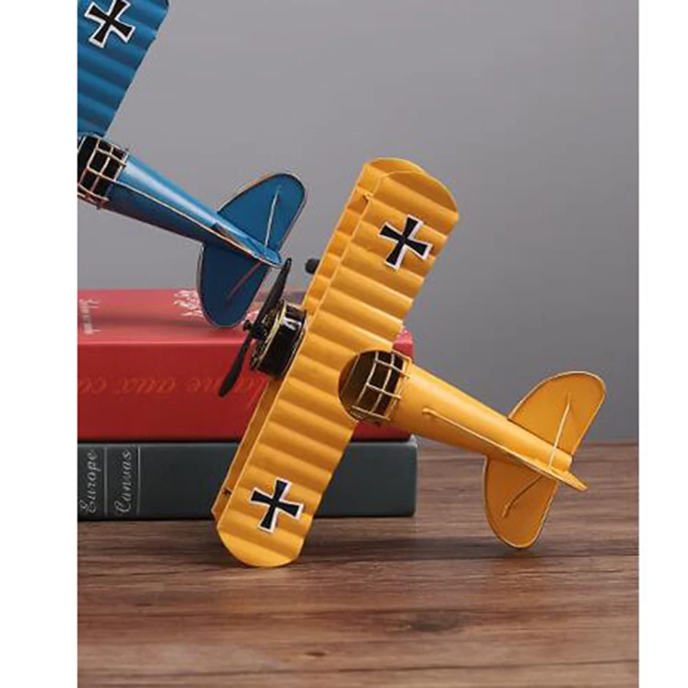 Abaodam Vintage Decor Iron Metal Plane Models Handicraft Photo Props Airplane Model Desktop Ornament Birthday Gift Vintage Decor