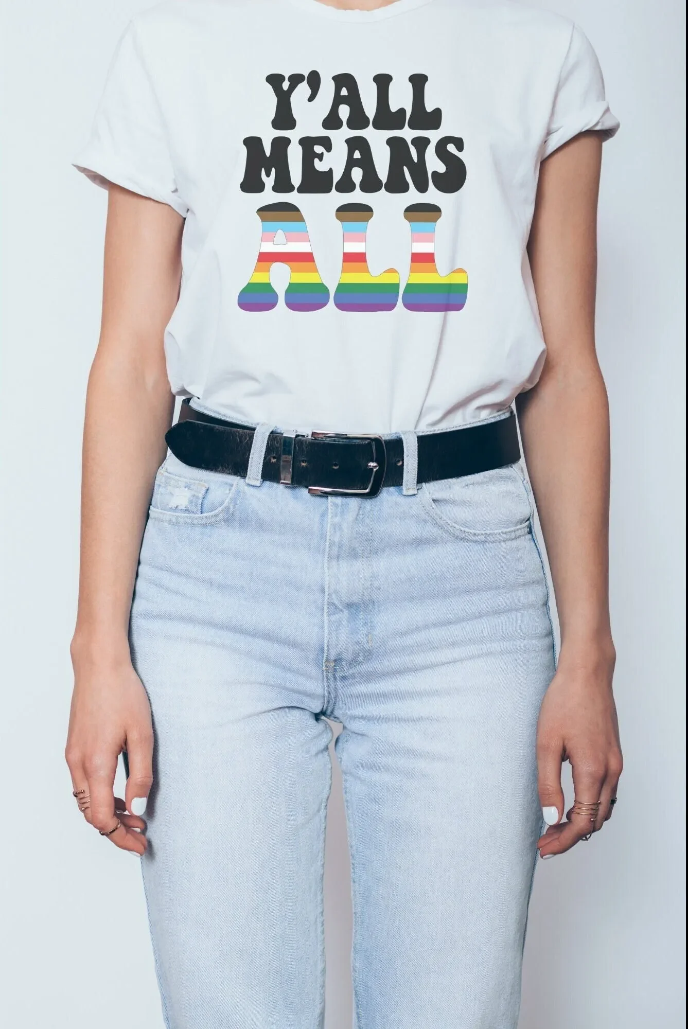 Yall Means All T Shirt Lgbtq Pride Gay Say Ally Bi Trans