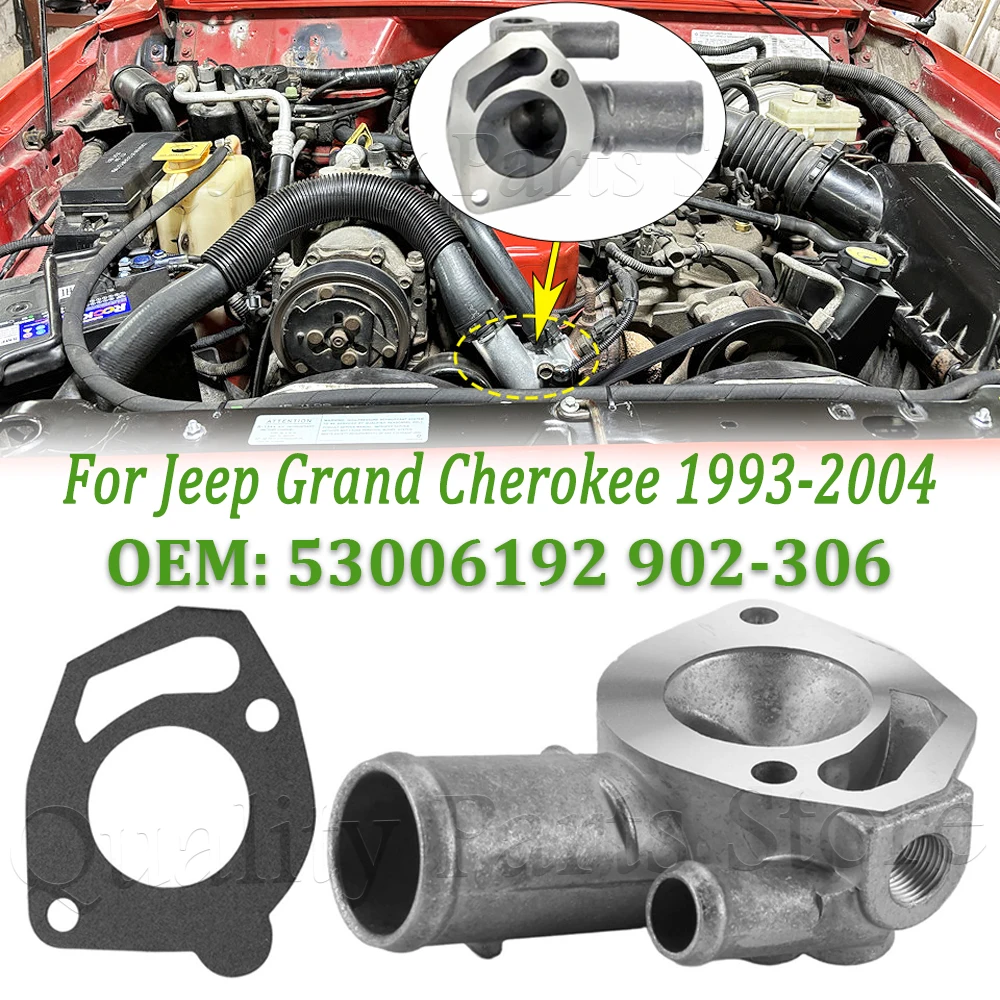 53006192 902-306 Carcasa del Termostato de Refrigerante para Jeep Grand Cherokee 1993-2004, para Jeep Comanche, para Jeep Cherokee 1991-1992