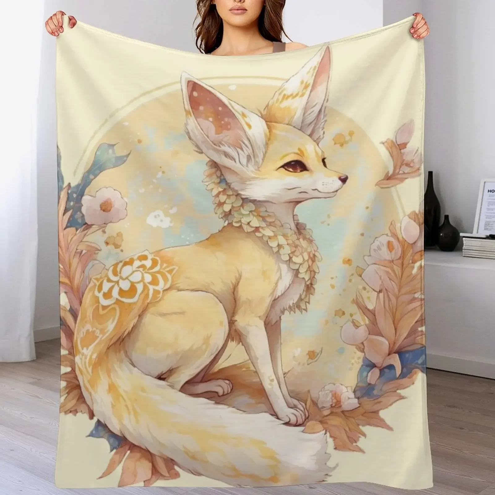 

Fennec Fox Heaven Throw Blanket manga Polar For Decorative Sofa Blankets Sofas Of Decoration Blankets