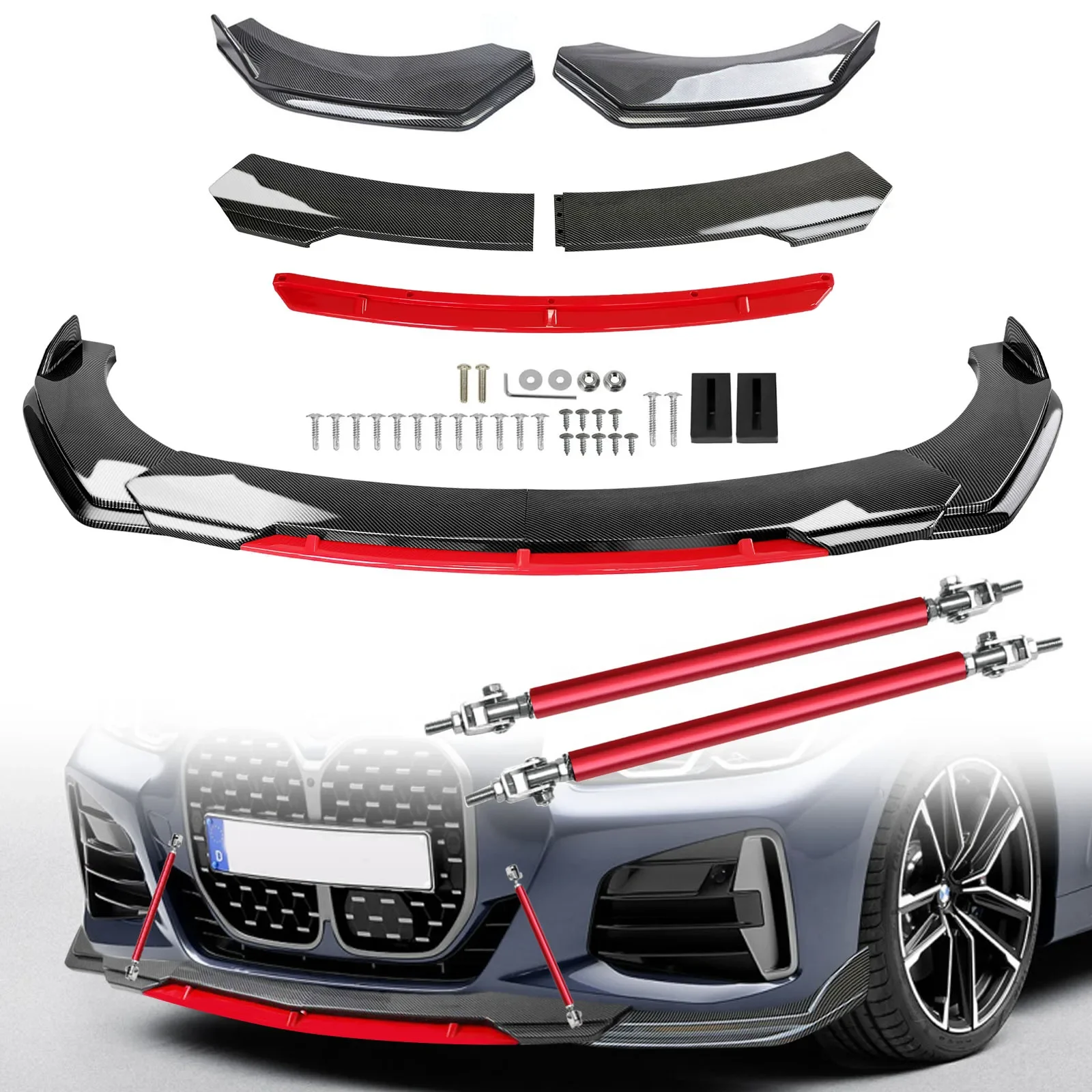 

Разветвитель для губ переднего бампера, 2 шт., 200 мм, 5 шт., универсальный разветвитель для губ переднего бампера, кузова автомобиля, для большинства автомобилей