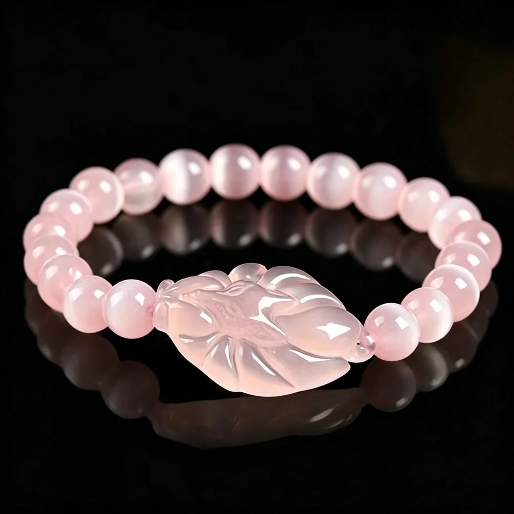 Natural Real Jade Fox Carved Bracelet Agate Bangle Luxury Gemstone Amulet Talisman Charm Accessories Jewelry Gifts for Women view 6