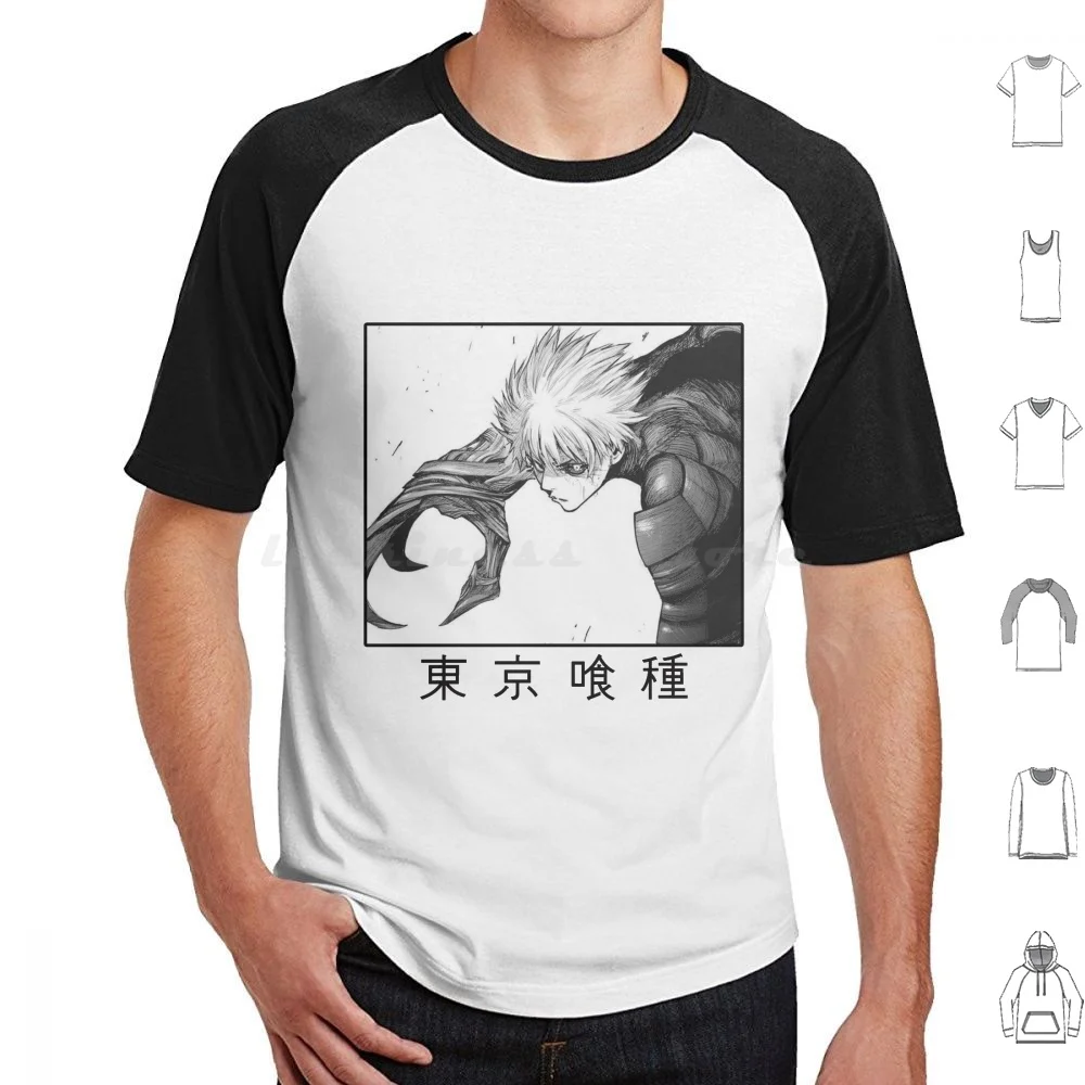 Ken Kaneki T Shirt Big Size 100% Cotton Tokyo Ghoul Manga Anime Kaneki Ken Tokyo Ghoul Shonen Seinen Aesthetic