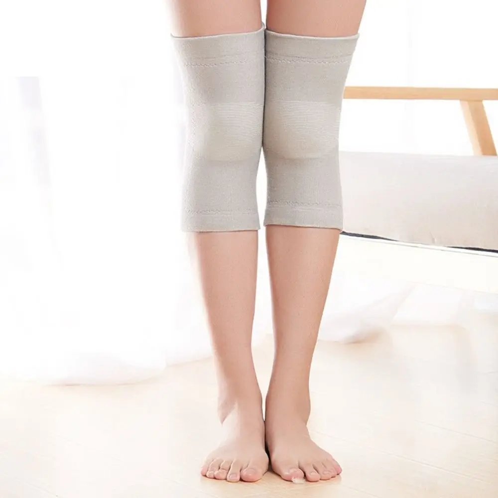 

Pressurized Elastic Wool Plush Knee Pads Cotton Polyester Stripe Design Sports Knee Pads Thin Elasticity Skin Color