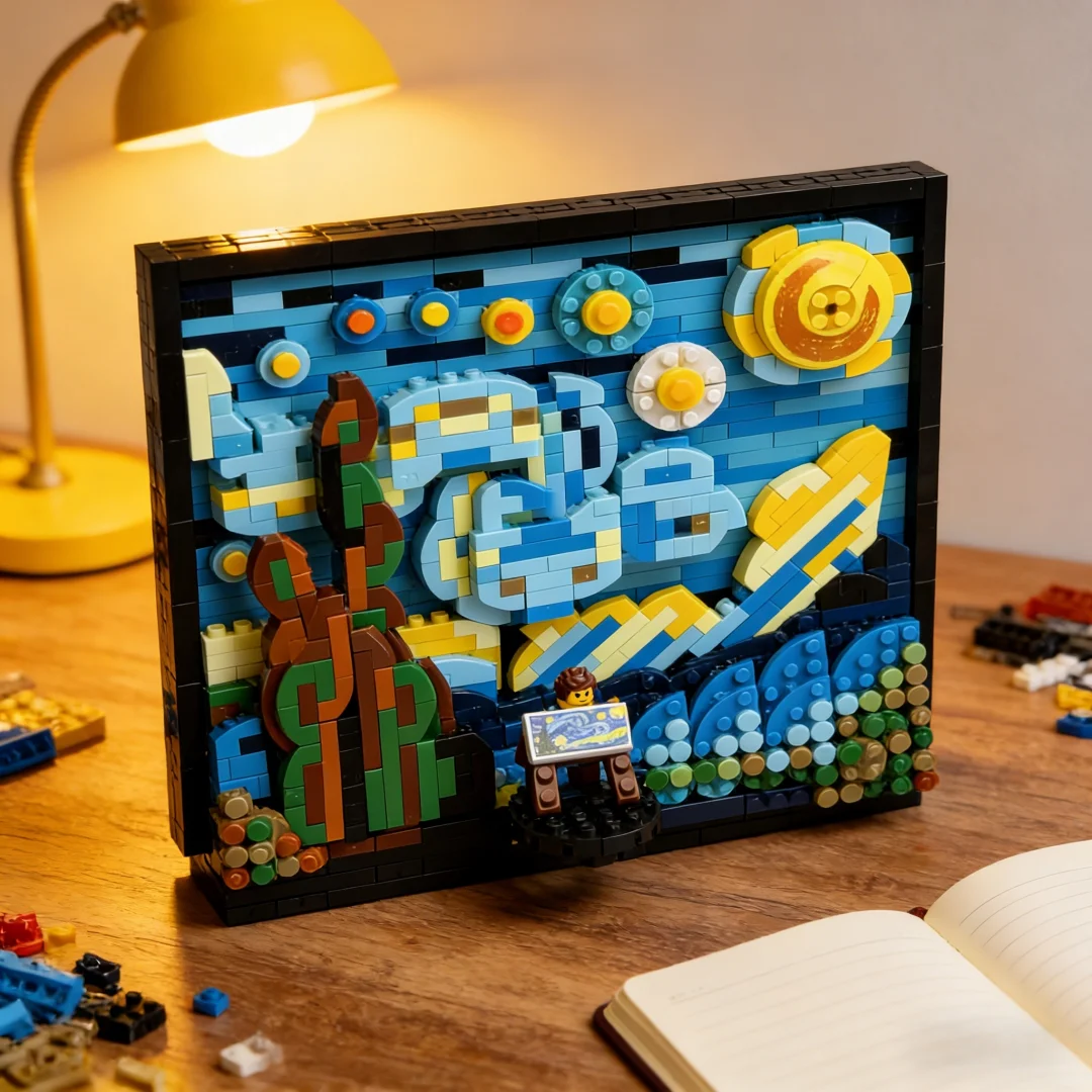 

Famous Oil Painting Art 1000+PCS Block Set, Abstract Style, Home Office Decoration Ornament, Ideal Gift for Adult Boys and Girls