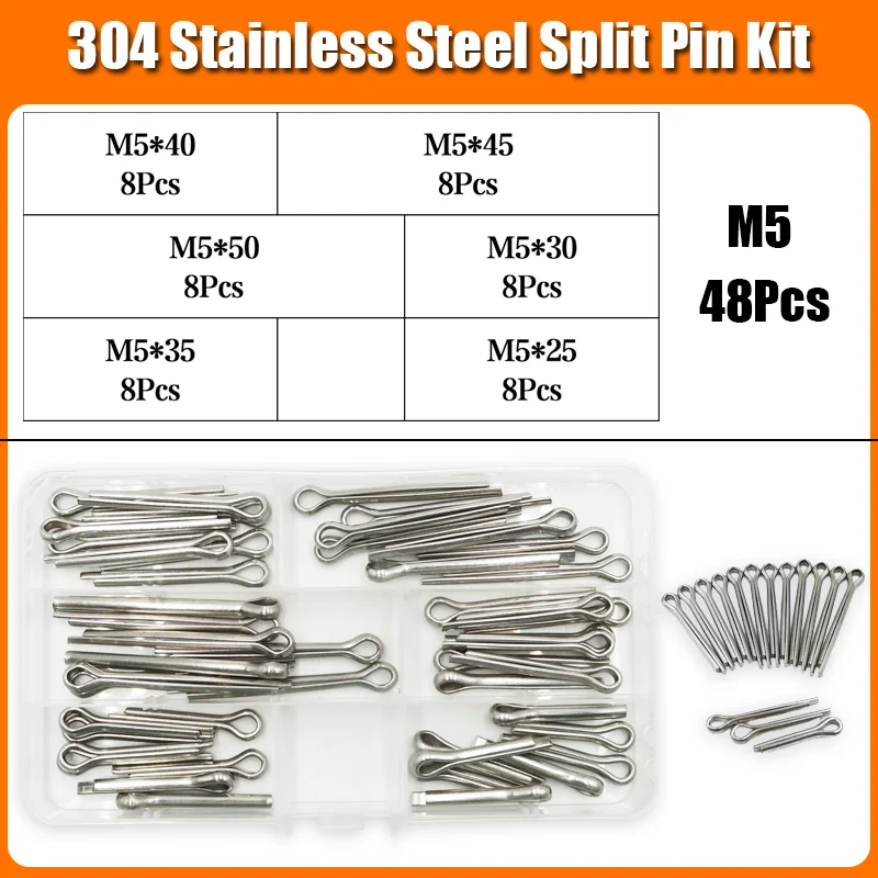 304 Edelstahl Splint für Kfz-Mechaniker Kraft geräte Auto m2, 5 m2 m3, 5 m3 m4 m5 m6 Haarnadel U-Pin Split Pins Kit – Detail 6