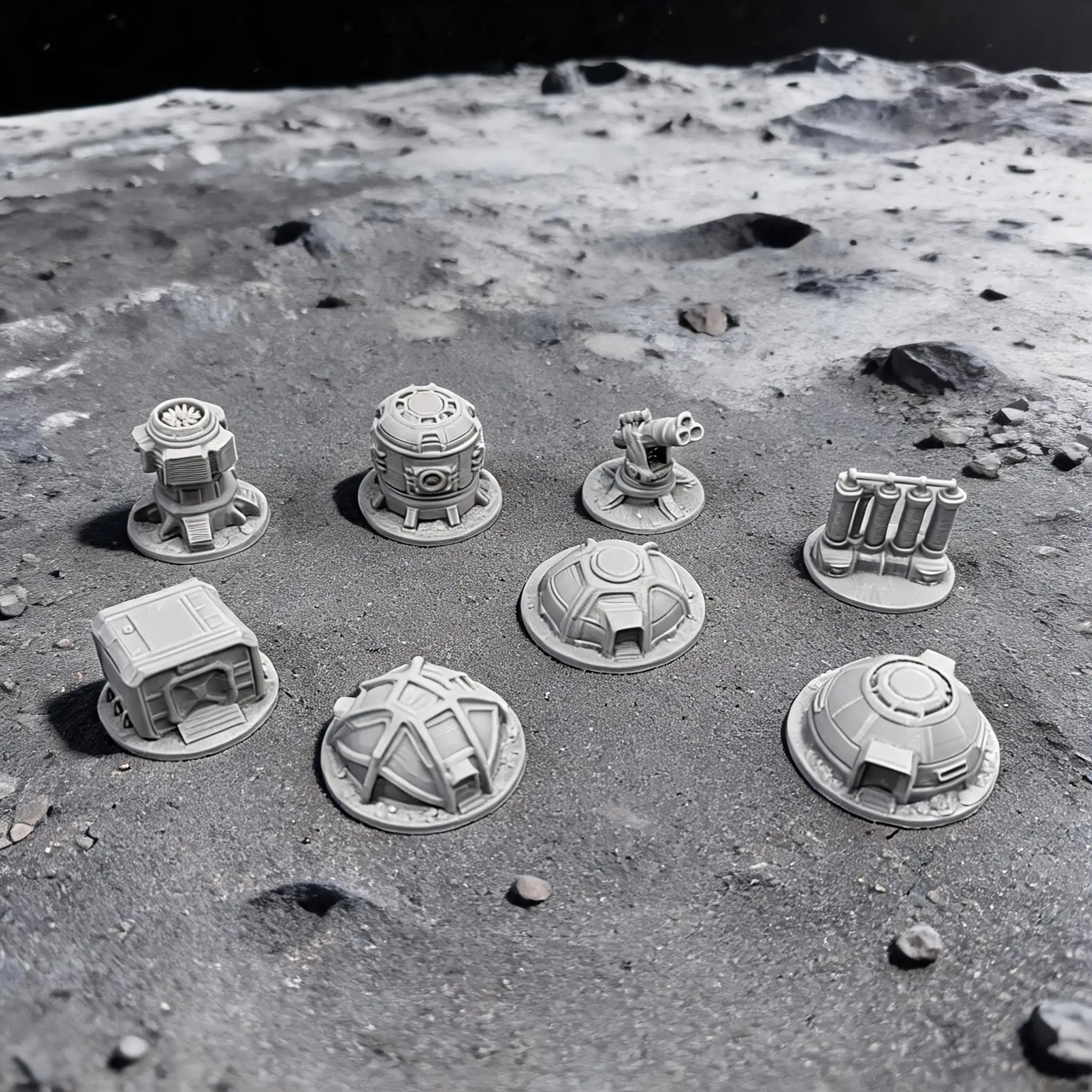 Sci-Fi Outpost Miniature Decor Ornaments, 2-4cm Wasteland Base Dome Building Resin Diorama Accessories