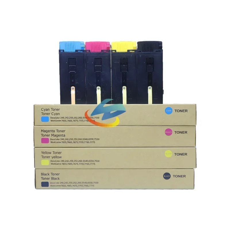 Xerox docucolor用トナーカートリッジ,240, 242, 250, 252, 260,7655,workcentre 7665, 7675, 7755, 7765, 7775,,1パーツと互換性があります