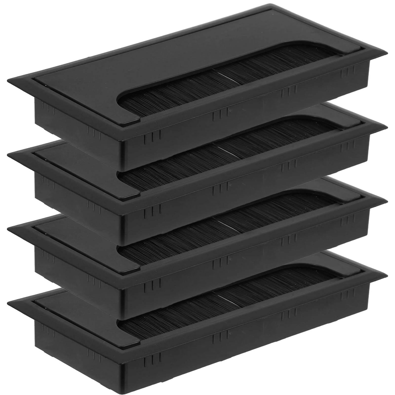 

4pcs Cable Grommets Brush Wire Hole Cover Black Abs Cord Covers Grommet Desk Hole Covers Dust Proof Easy Installation Office