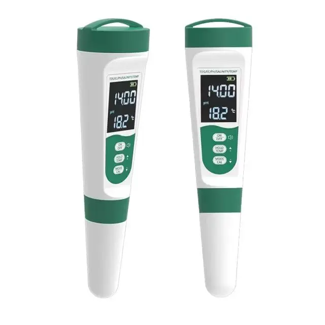 

Portable 5 in 1 PH/TDS/EC/Salinity/TEMP Recharge Type PH TDS Salinity Meter Speech Function