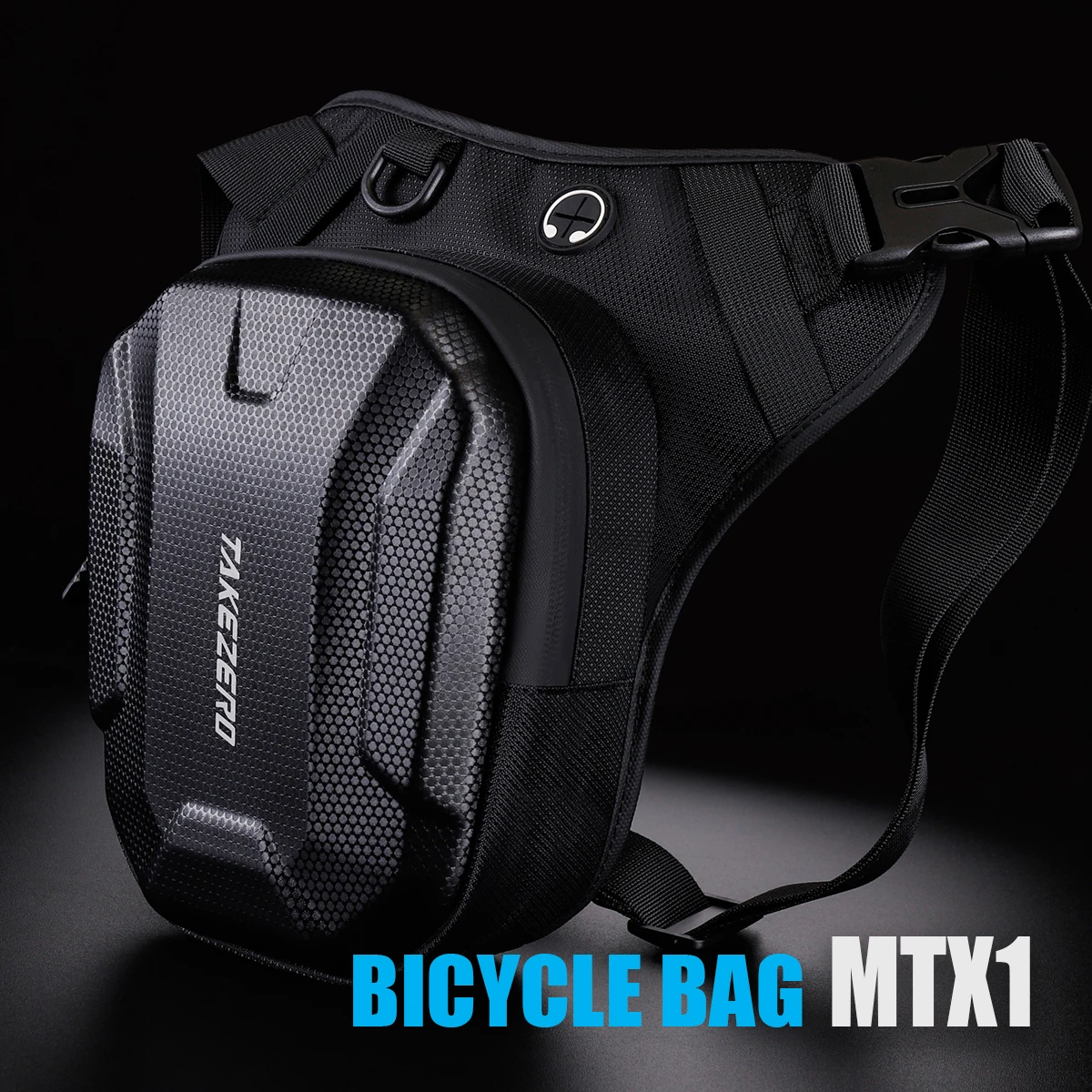 

TAKEZERO Bicycle & Motorcycle Leg Bag / Waist Bag for Riders - Hard Shell Motorcycle Bag, Sports Sling Bag, Touring E