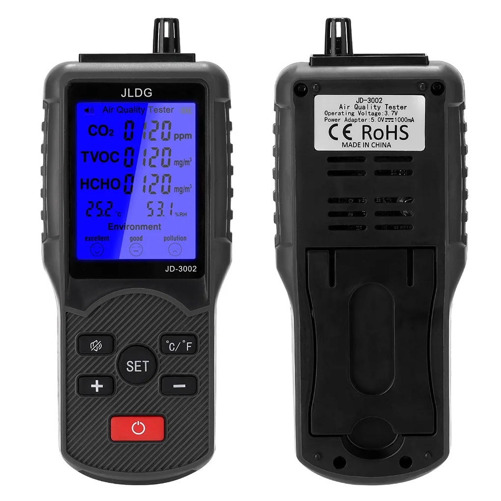 

Air Tester LCD Display Air Quality Meter Detector USB Rechargeable High Accuracy Testing Device