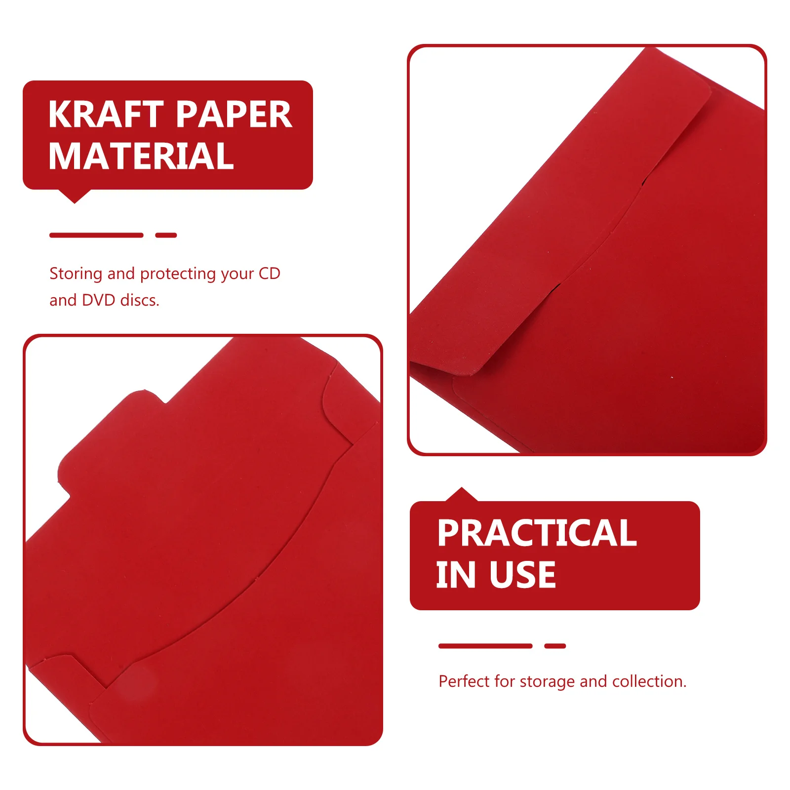 20Pcs Cd Dvd Kraft Paper Storage Sleeves Protective Packaging Mailing Envelope Holder Bags Cd Dvd Storage Holder