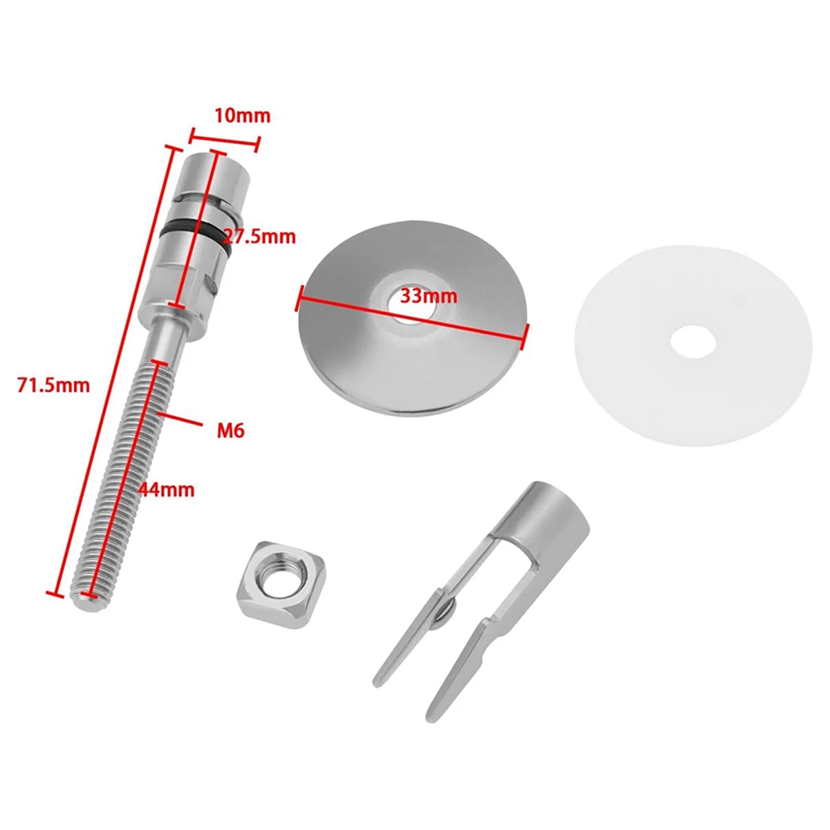 

ABNJ 1 Pair Toilet Seat Fixing Hinge Set M6 X 71.5mm Stainless Steel Toilet Lid Hinge Fixing Bracket C0102G Compatible
