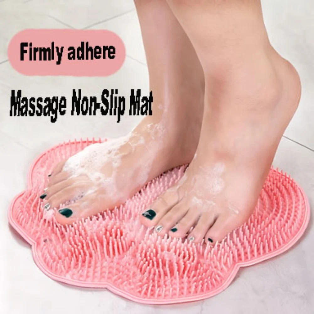 A cat paw household foot washing mat for bathroom showers, a foot scrubber, non-slip, dust-removing, and massage foot mat