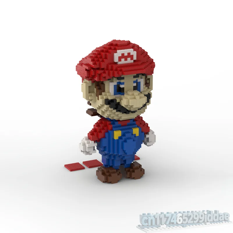 4233PCS Retro Pixel Cartoon Human Figure MOC Model DIY Assembled Micro Building Bricks Classic Game Character Statue Toy Gifts