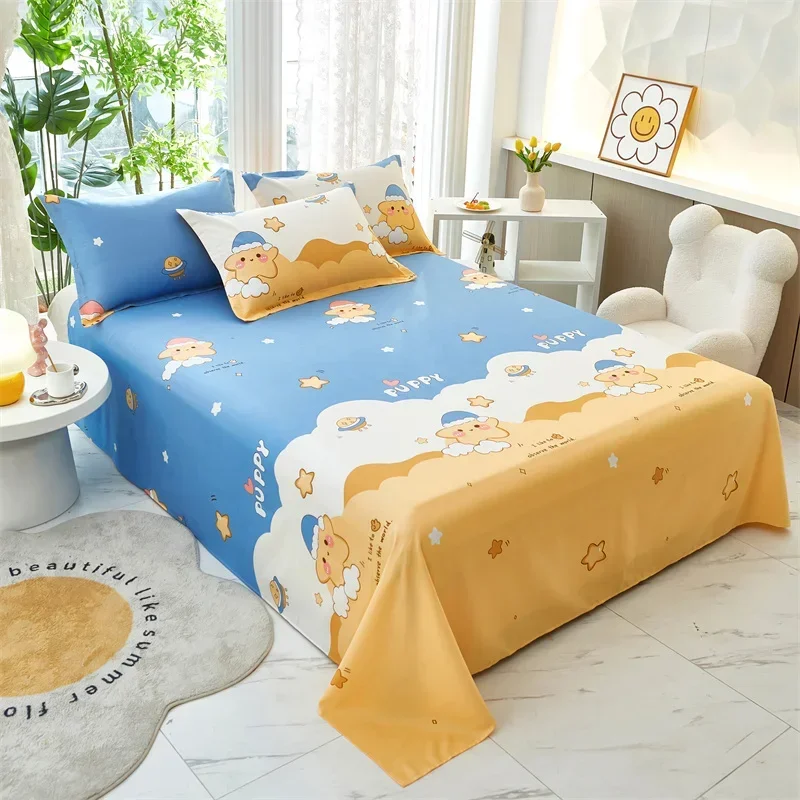 100% Pure Cotton Bed Sheet Simplicity Bedspread on The Bed Foldable Flat Sheet Single Double Queen King Size Bedspread Лен Lino