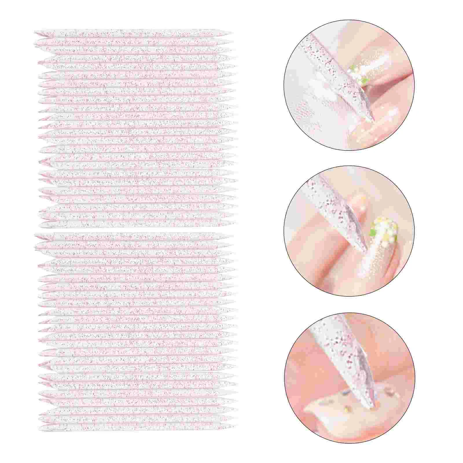 100pcs Crystal Rhinestone Picker Pen Dual Plastic Dotting Tool for Nail Manicure Supplies Self Adhesive Gems Easy Use