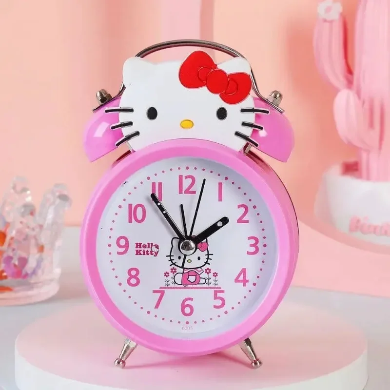 

Hello Kitty anime peripheral cartoon cute silent alarm clock creative personality kawaii desktop ornaments children's clock gift