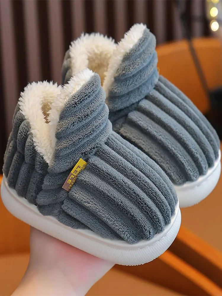 

Осенние и зимние тапочки, новые пушистые хлопковые тапочки, домашние теплые флисовые удобные тапочки в полоску на платформе