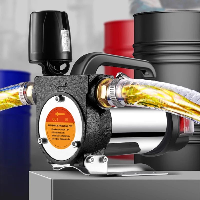 

12 В/24 В/220 В насос для перекачки дизельного топлива, самовсасывающий дозатор масла, портативный электрический масляный насос с автоматической остановкой