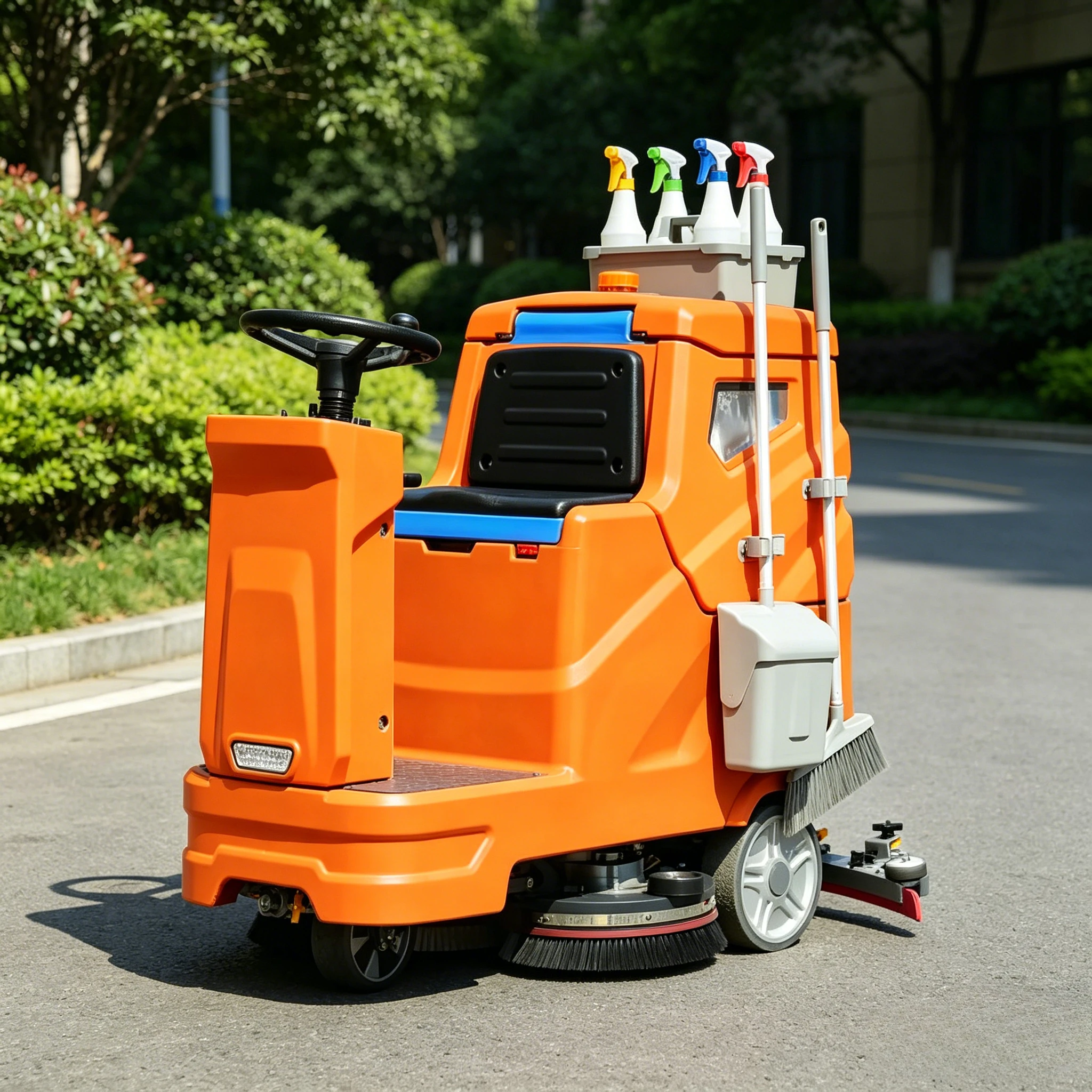 Heavy Duty Ride on Sweeper Electric Industrial Floor Sweeper Road Sweeping Machine with Brush for Factory Parking Lot Customized
