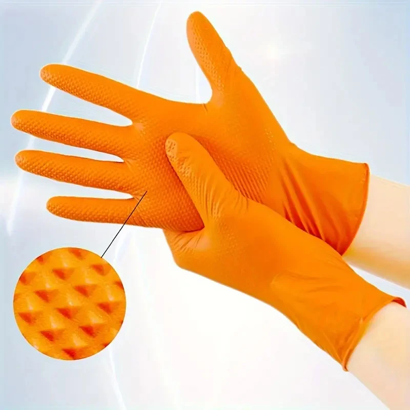 Non-slip Nitrile Gloves, 20/50pcs Multifunctional Perfect For Car Repair, Food Prep, Hair Dyeing & More, Waterproof