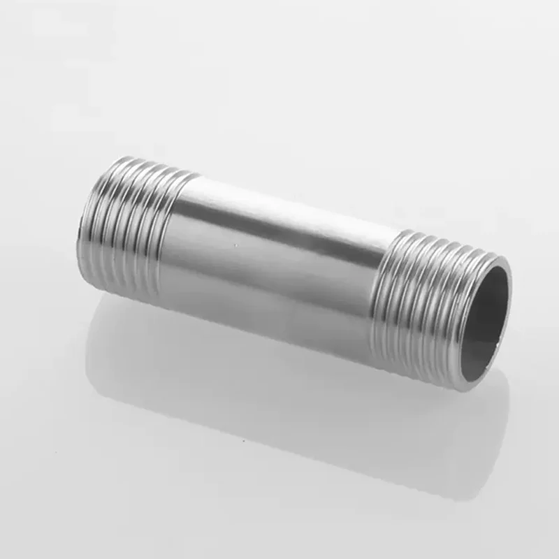 1Pcs 304 Stainless Steel Double Male Thread Connector Pipe 1/2