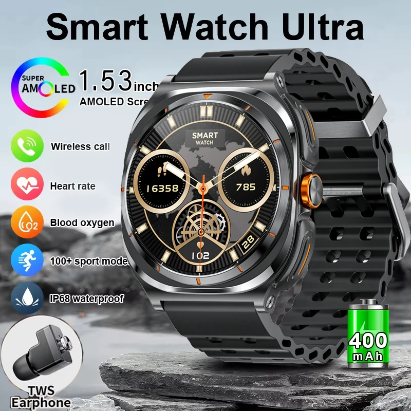 

2025 New Upgraded Smart Watch TWS 2-in-1 Bluetooth Earphones IP68 Waterproof Bluetooth Call For Men and Women Sports Smartwatch