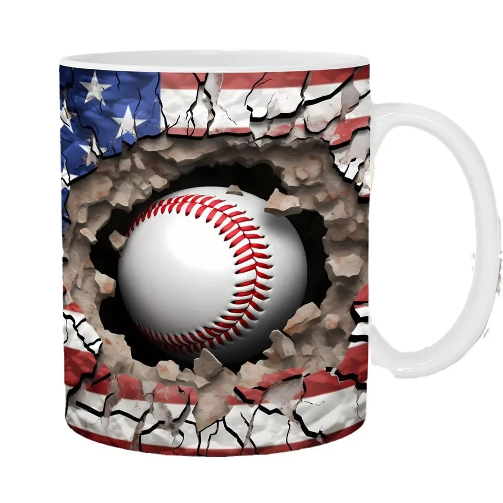 New products, football, basketball, rugby 3d pictures ceramic mugs, coffee mugs
