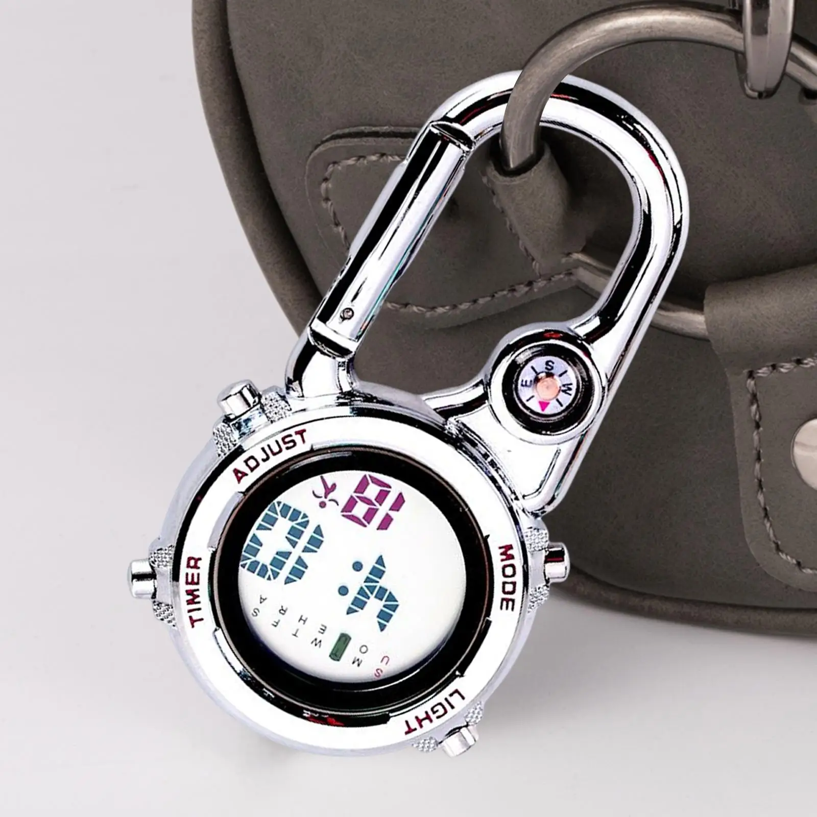 Multi Function Digital Carabiner Watch Unisex Pocket Watch Backpack Fob Watch for Work Chefs