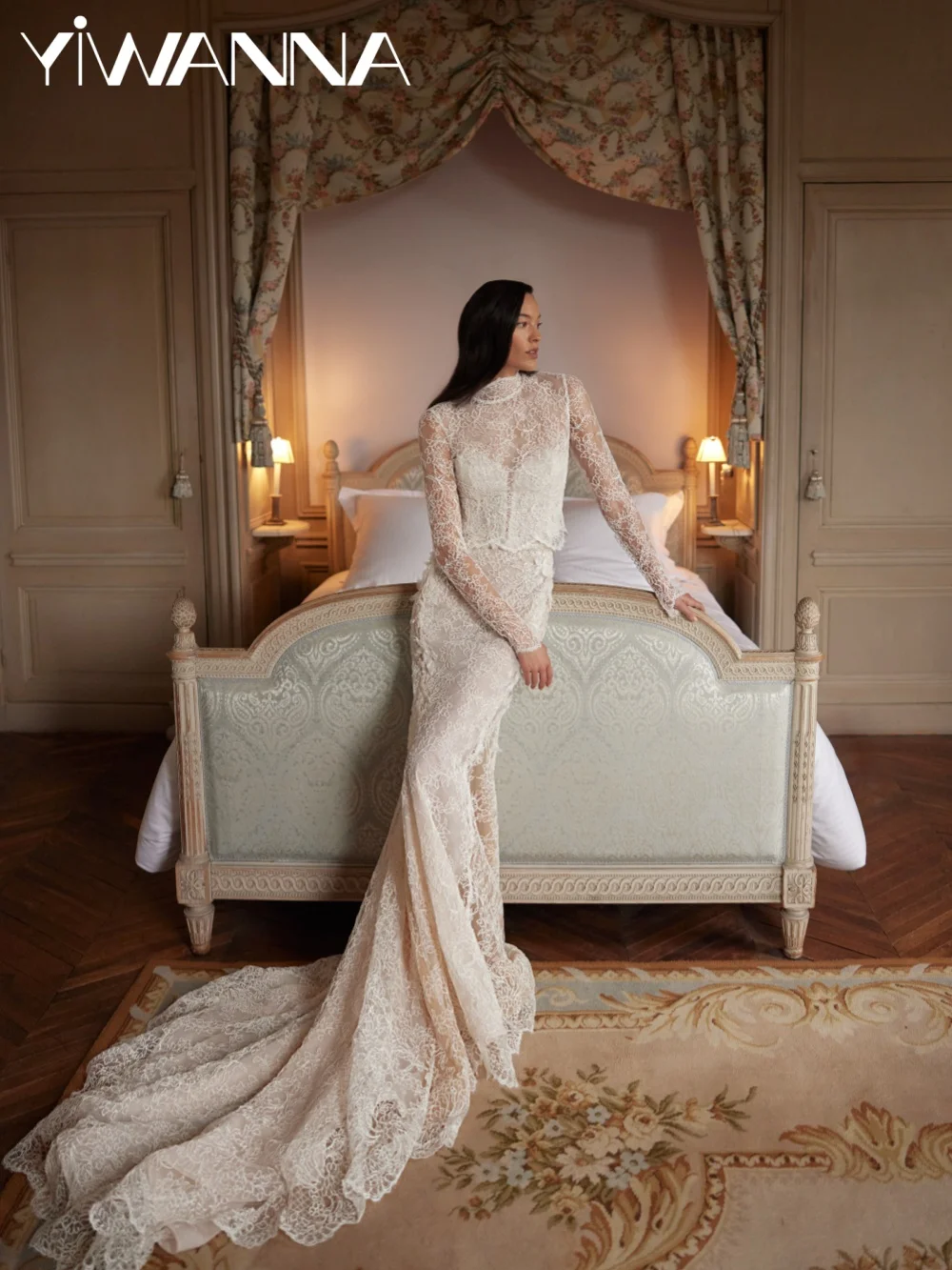 Two Pieces Captivating Lace Wedding Dress 3D Floral Beaded Mermaid Bridal Gown New Customized Classic Long Dresses For Bride