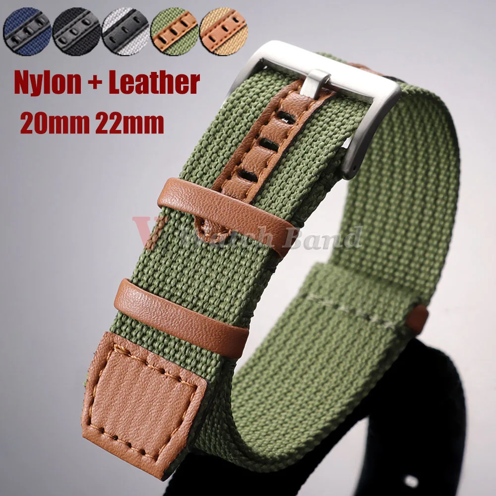 Neues geripptes Nylon-Uhrenarmband, 20 mm, 22 mm, Business-Uhrenarmband für Herren, Militär-Sport-Armband, weiches Armband, Zubehör