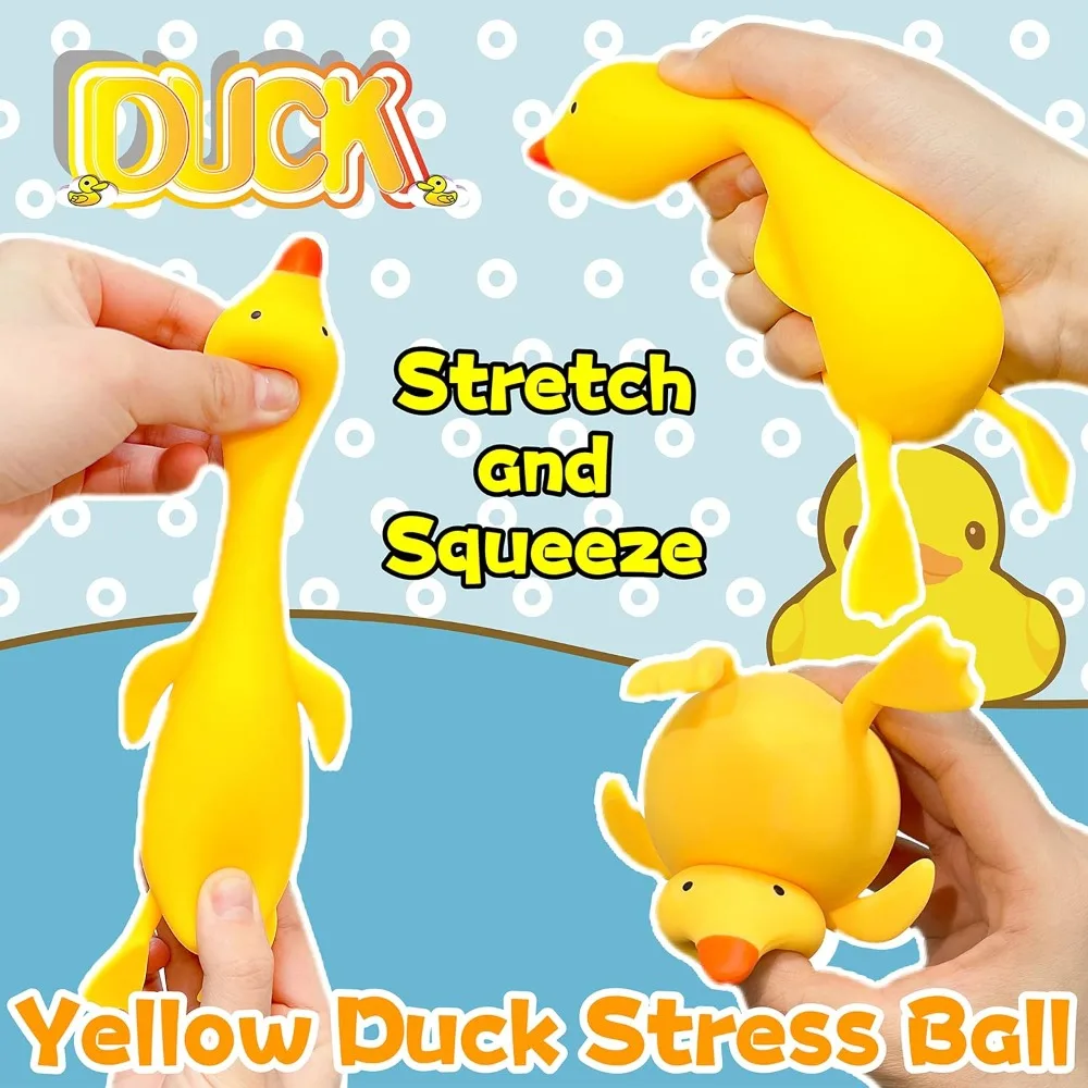 Squishy Duck Stressbal - Angst Relief Zintuiglijk Fidget Speelgoed, Zacht Knijpspeeltje voor Volwassenen Kinderen, Feestartikelen Geschenken