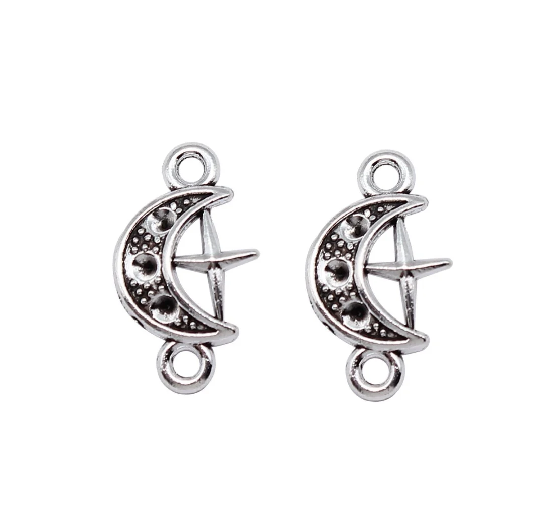 

50pcs 18x11mm Zinc alloy metal tibetan silver plated connector T0747 for jewelry making