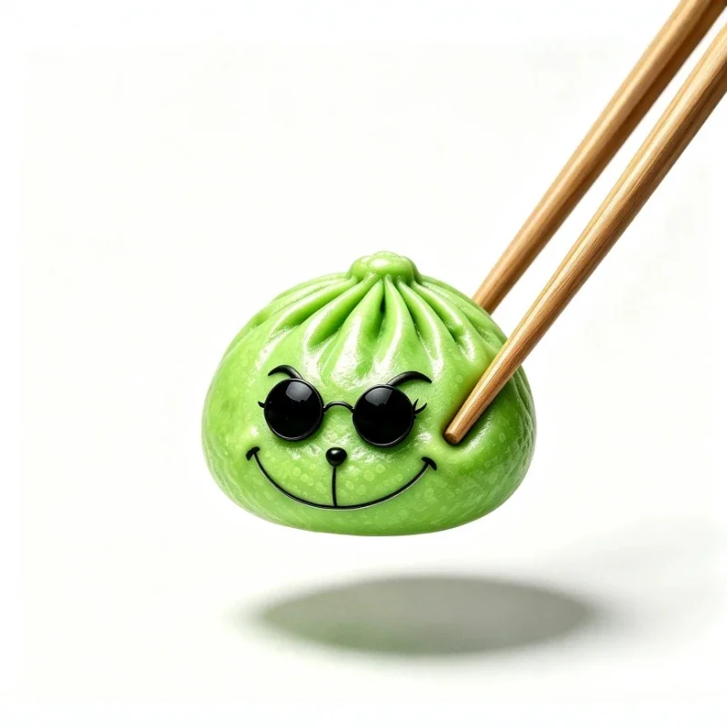 Glitter Green Dumpling With Steamer Squeeze 8.5cm Buns Relieve Stress for Christmas Party Gift New Year Gift Decor Color Random