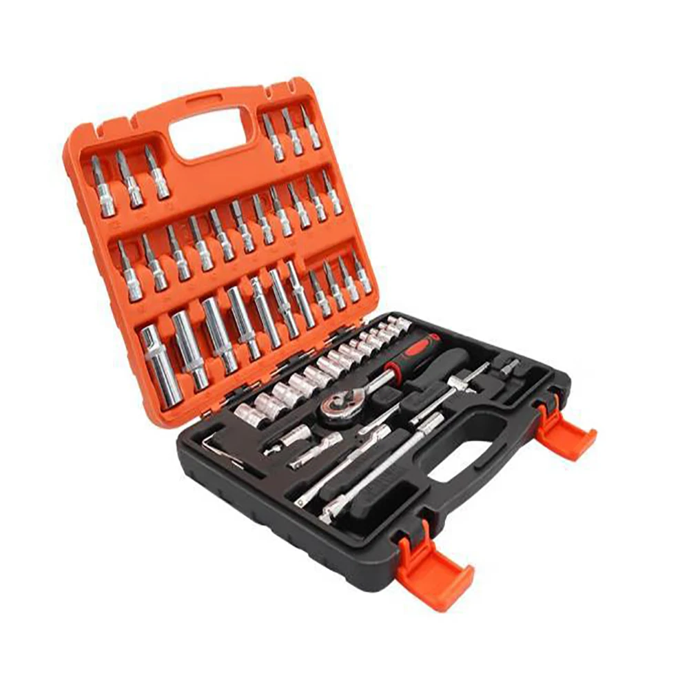 Ratchet Socket Wrench 53-Piece Set Tool Repair Car Toolbox Multi-Function Group