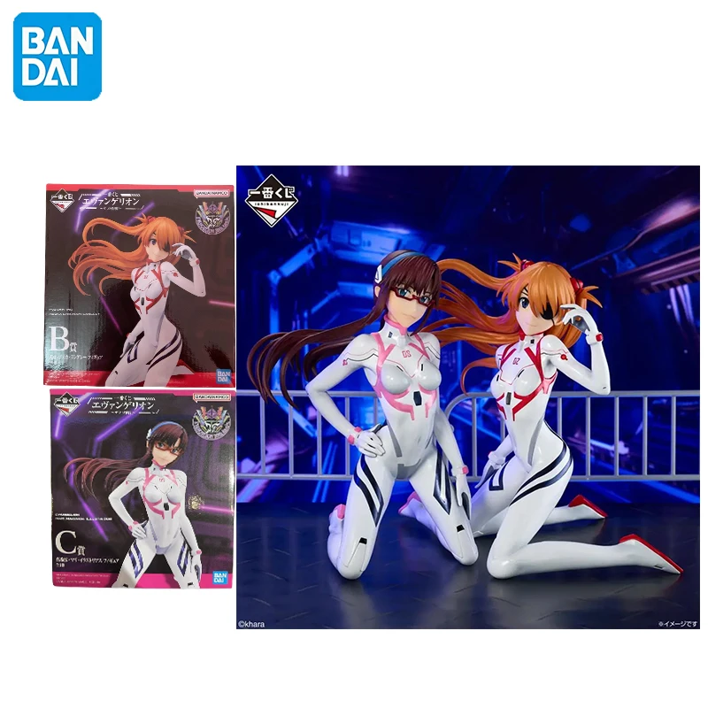 

In stock Original BANDAI Ichiban Neon Genesis Evangelion Makinami Mari Illustrous Soryu Asuka Langrey Anime Model Toys Gift