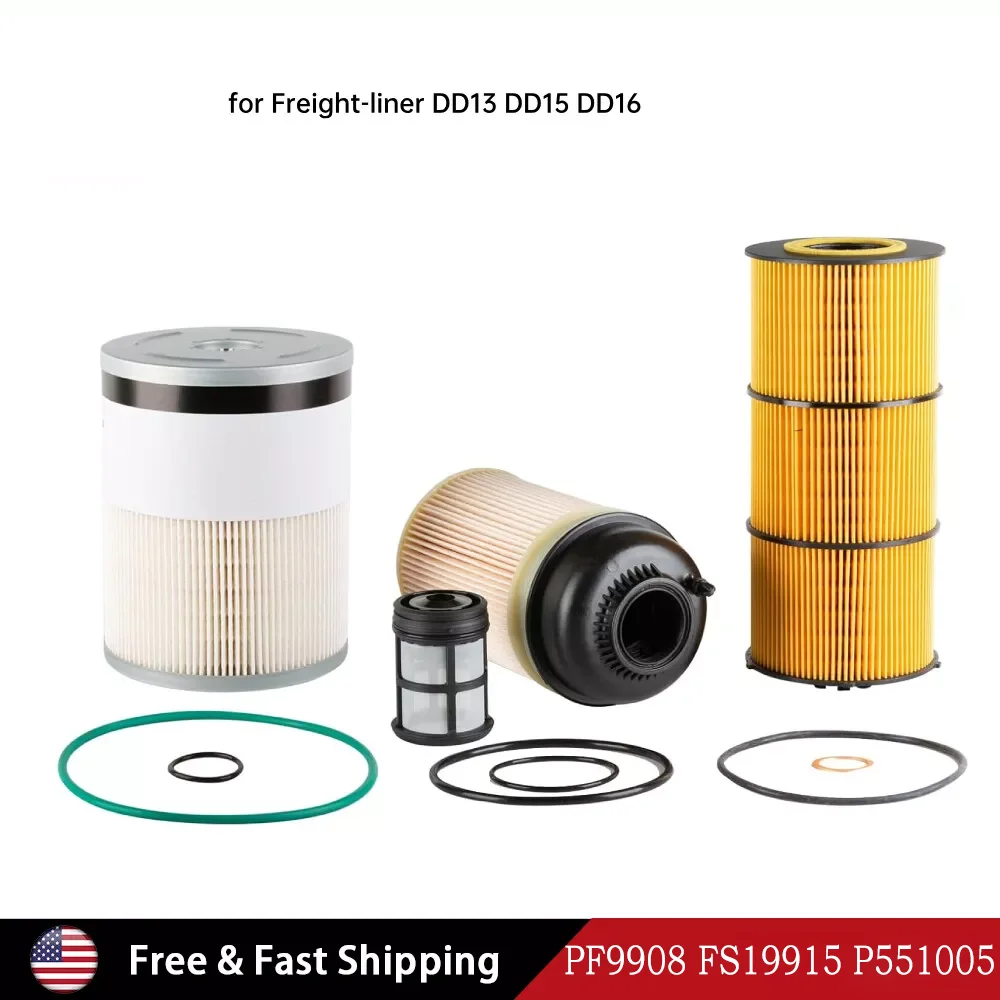 

Oil &Fuel Filter Kit Fit For Freightliner DD13 DD15 DD16 P551063 LF17511 P551011