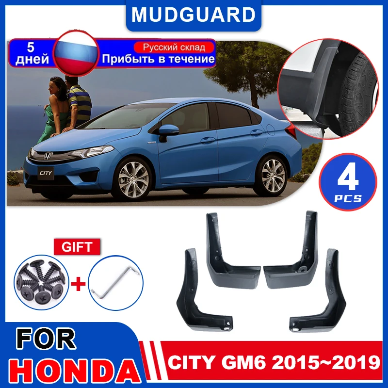 

For Honda City GM6 2015~2019 2016 2017 Car Mudguards Mud Flap Rear Fender Wheel Protecti Splash Guard Exterior Parts Accessories