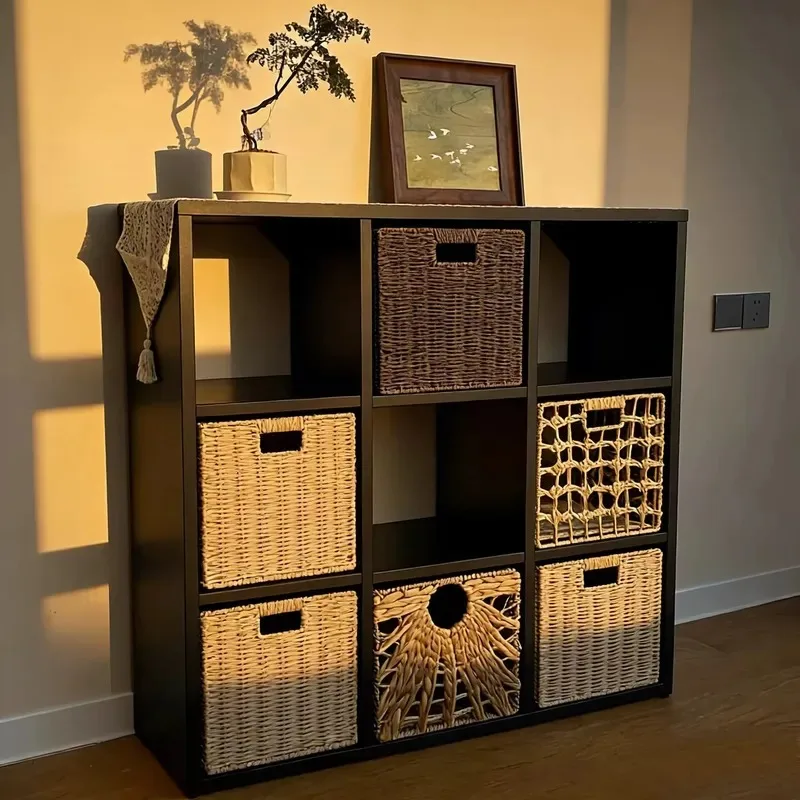 Steel Lattice Frame Modular Bookshelf TV Cabinet Wall Mounted Floor to Ceiling Storage Locker Household Furniture