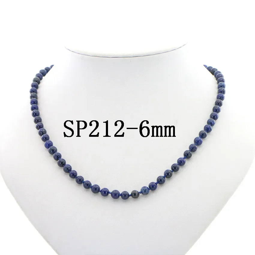 Hot Free New Beautiful Natural 10mm Egyptian Lapis Lazuli Stone Clavicle Chain Necklace Woman Girl Christmas Wedding Gift AAA