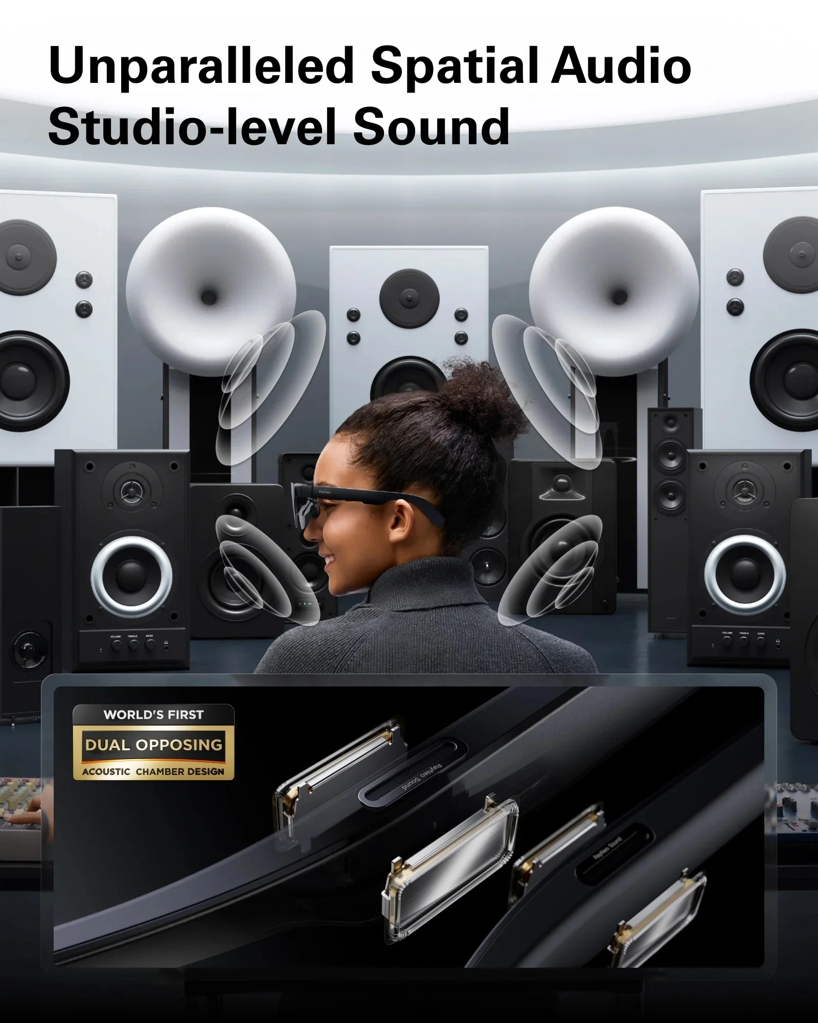 Óculos AR inteligentes RayNeo Air 3S Pro, equivalentes a 4 metros 135 polegadas, som surround 3D, 120 Hz