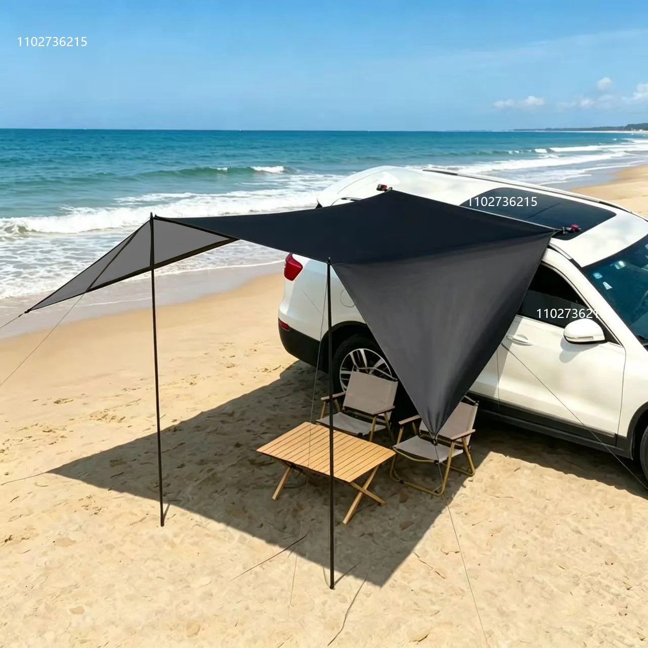 Multifunktionaler Auto-Seiten-Sonnenschutz, silberbeschichtetes 210D wasserdichtes Segeltuch, SUV-spezifisches Zelt, Outdoor-Camping-Sonnenschutz