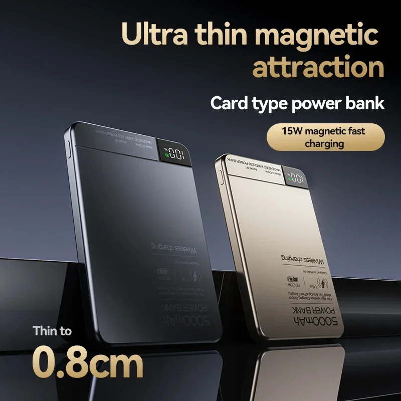 New High quality Alloy Fast Charger Power Banks With Gifts Backup Battery Powerbank Magnetic Wireless Phone Charger For Magsafe