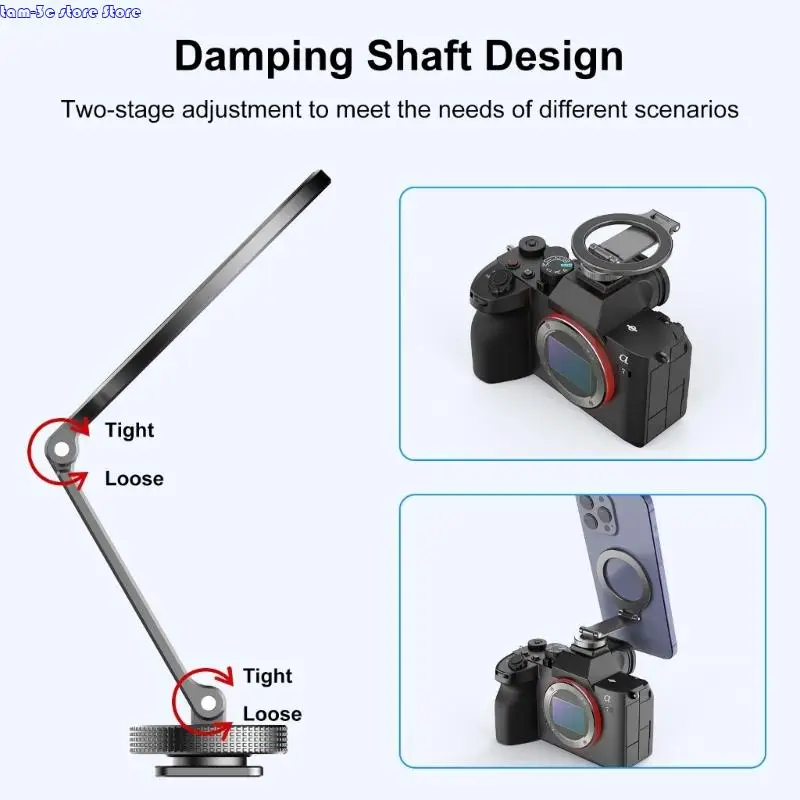 Quick Release Phone Mount Featuring Foldable Design and Cold Shoe Adapter for Travel Photography
