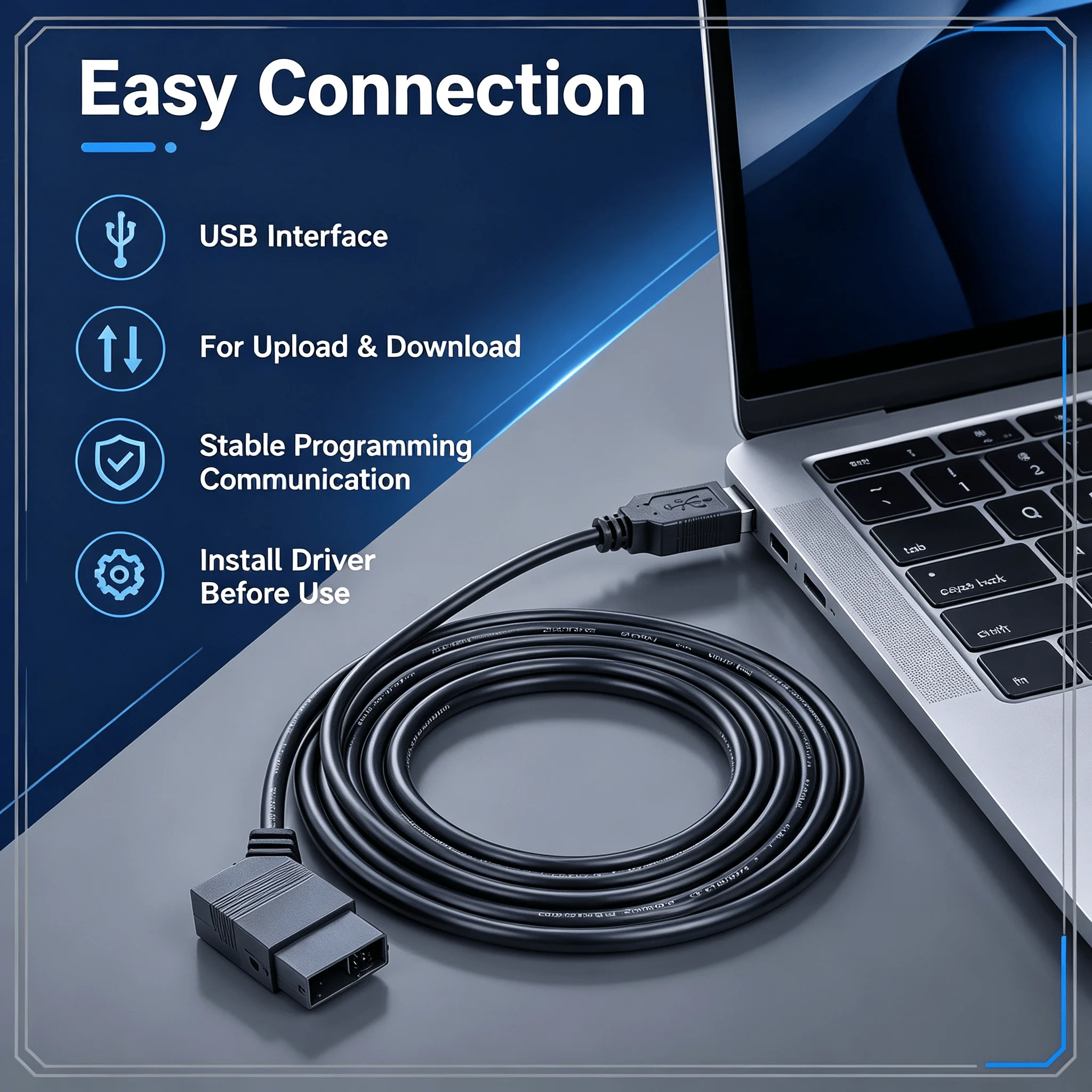 USB PLC Communication Lead 6ED1057-1AA01-0BA0 12V Enhanced Version for Siemens LOGO! PLC Parameter Upload Download
