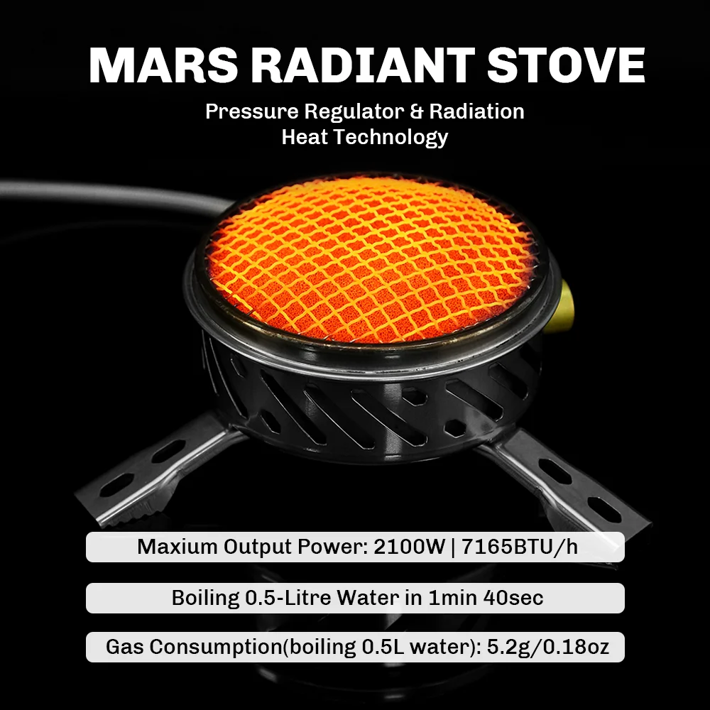 Fire-Maple Mars Radiant Stove Compact Windproof Gas Burner with Pressure-regulator Valve Camping Backpacking Stove