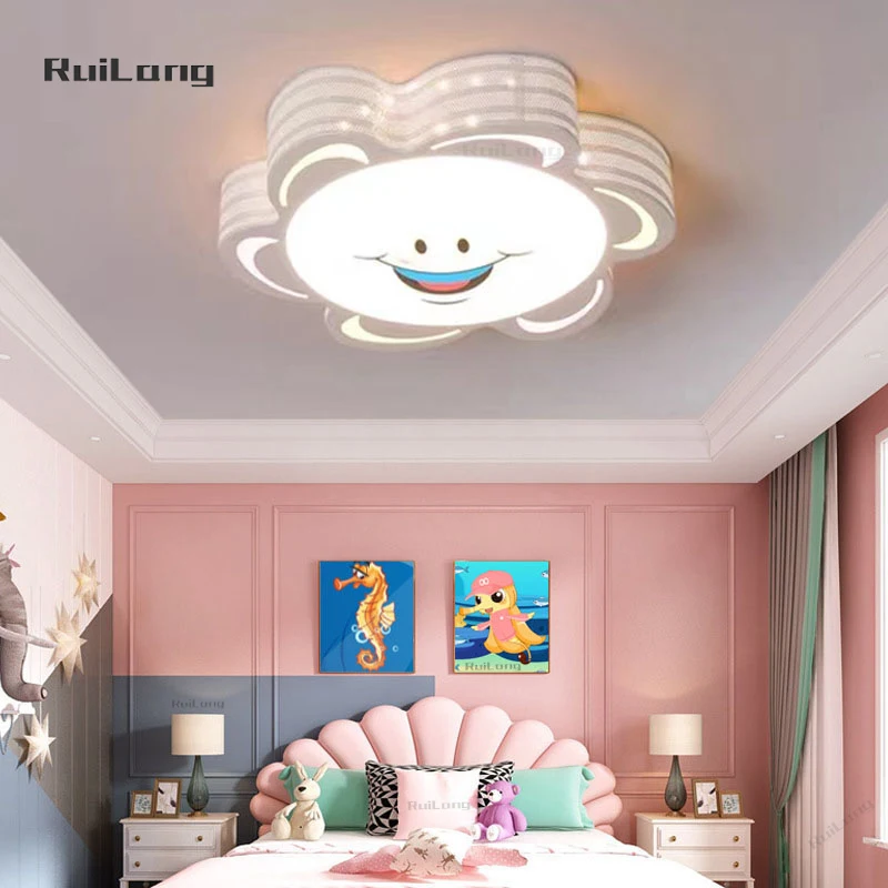 

Children's room ceiling light boys girls room light cute decor kids room light ceiling sun flower chandelier baby bedroom lamp